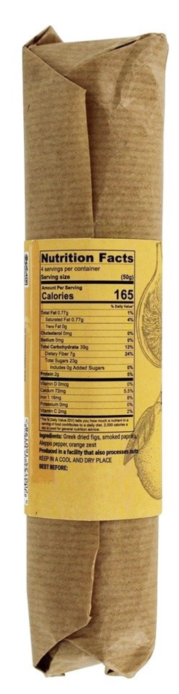 Fig "Salami" made with sun-dried figs in Greece