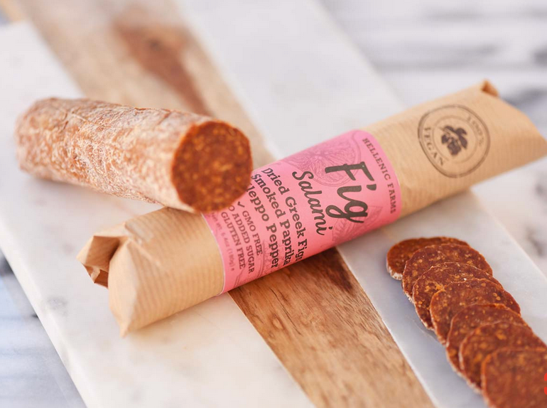 Fig "Salami" made with sun-dried figs in Greece