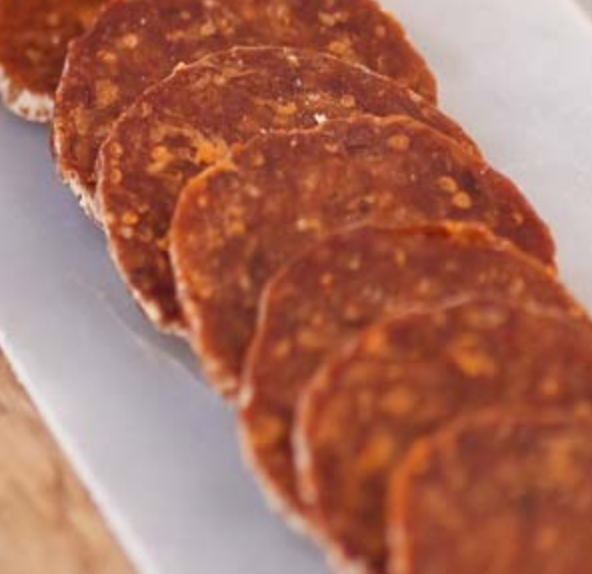 Fig "Salami" made with sun-dried figs in Greece