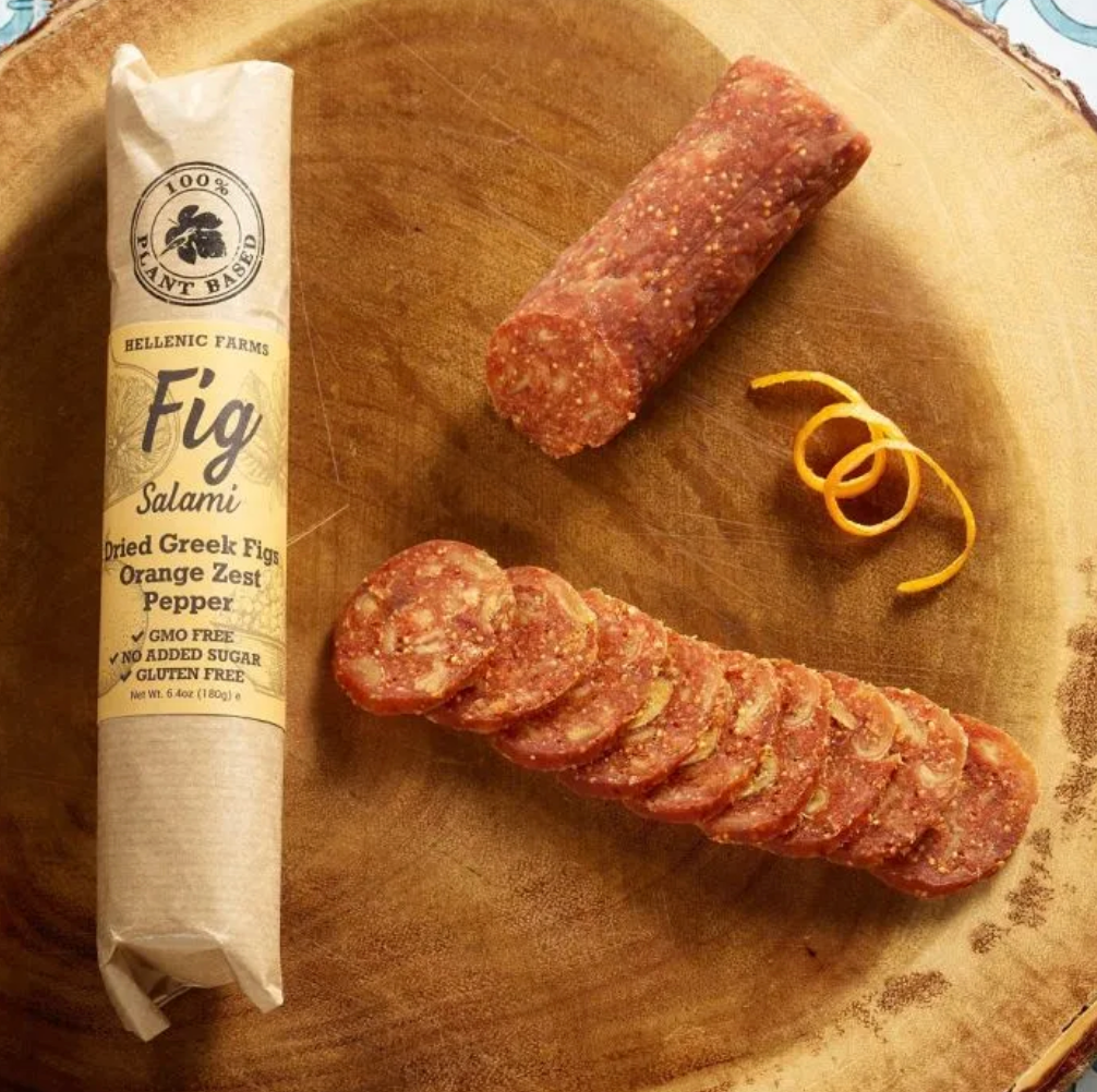 Fig "Salami" made with sun-dried figs in Greece