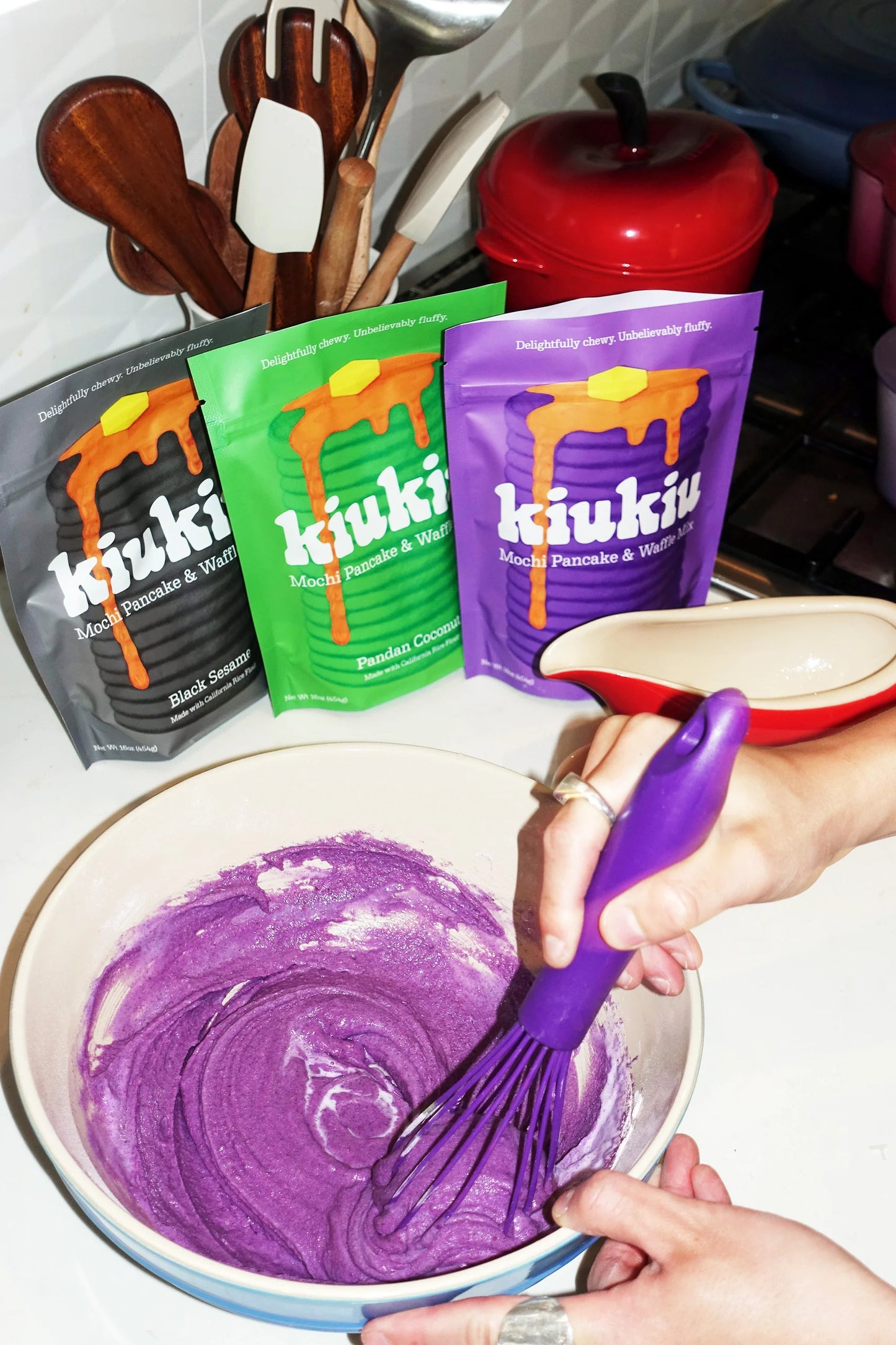 Mochi Pancake & Waffle Mix – Trio Gift Set (Pandan • Black Sesame • Ube)