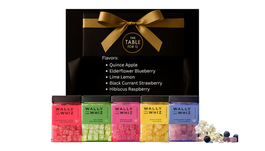 Nordic Winegum Gummies – Luxury Gift Set (Five Flavors - Quince Apple • Elderflower Blueberry • Lime Lemon • Black Currant Strawberry • Hibiscus Raspberry)